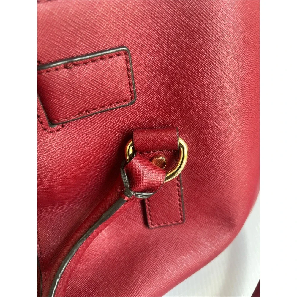 MICHAEL Michael Kors Hamilton Satchel Red Saffiano Leather